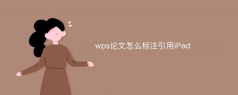 wps论文怎么标注引用iPad