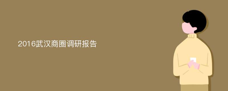 2016武汉商圈调研报告