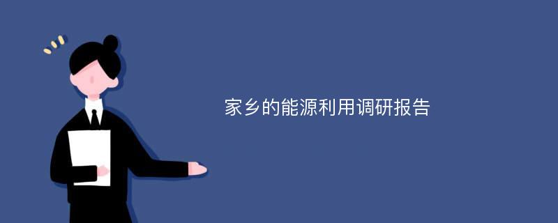 家乡的能源利用调研报告