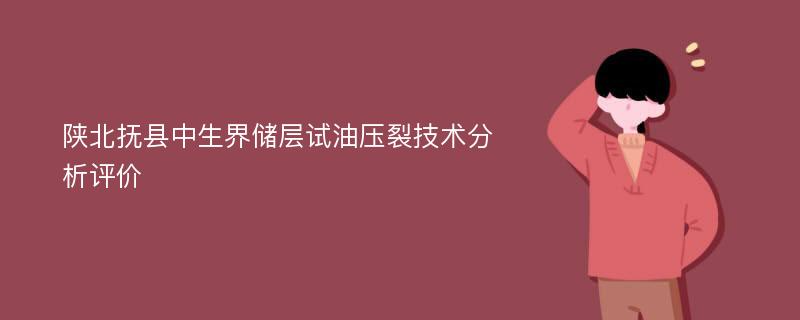 陕北抚县中生界储层试油压裂技术分析评价