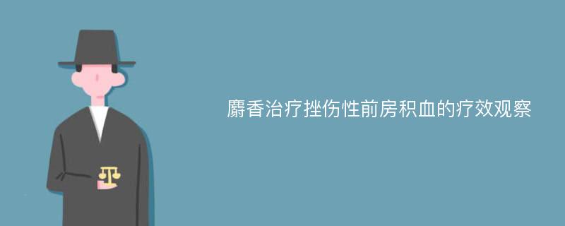 麝香治疗挫伤性前房积血的疗效观察