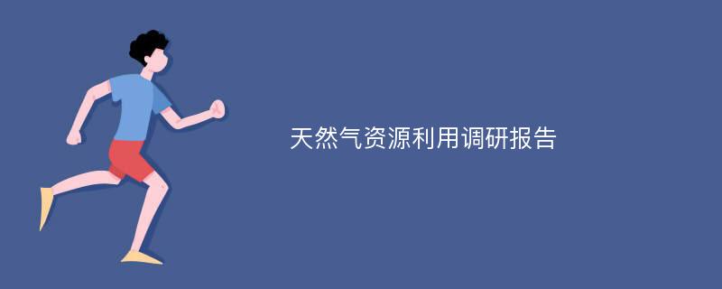 天然气资源利用调研报告