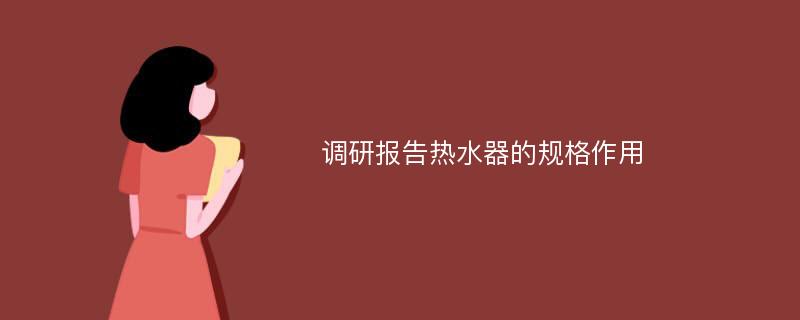 调研报告热水器的规格作用