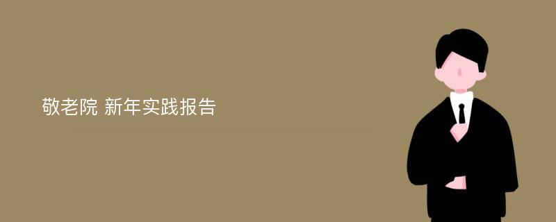 敬老院 新年实践报告