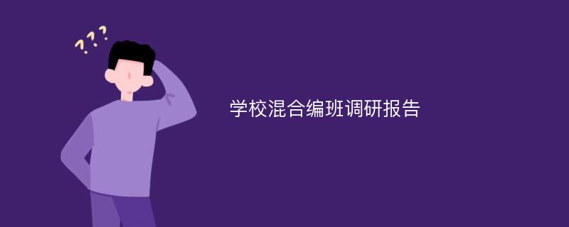 学校混合编班调研报告