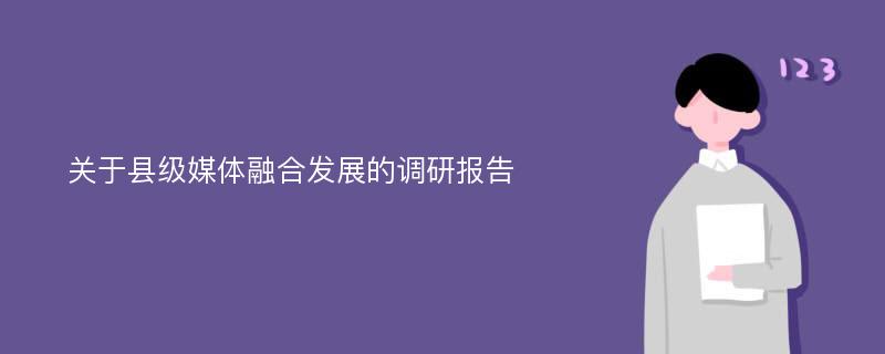 关于县级媒体融合发展的调研报告