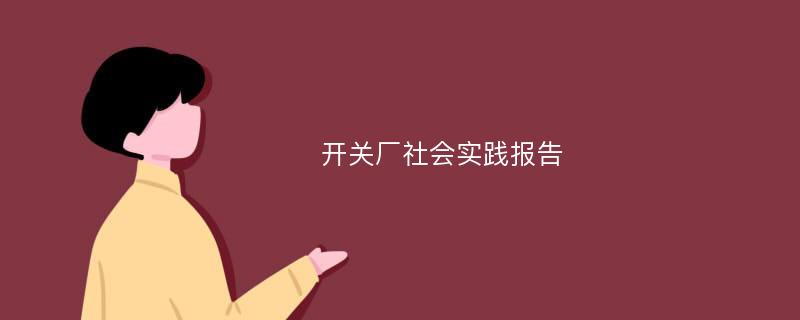 开关厂社会实践报告