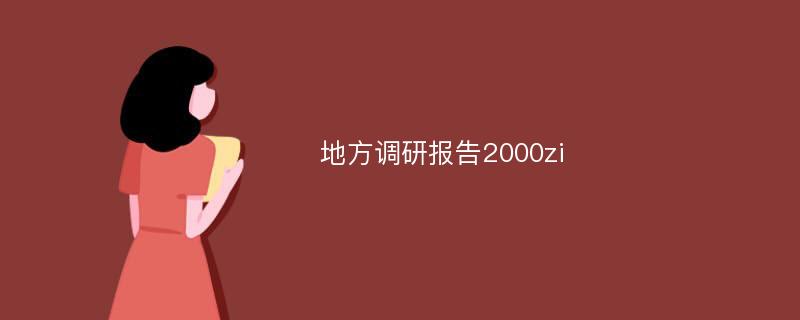 地方调研报告2000zi