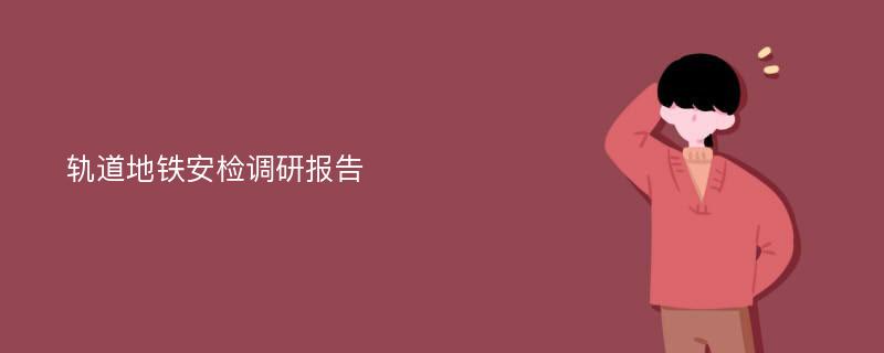 轨道地铁安检调研报告