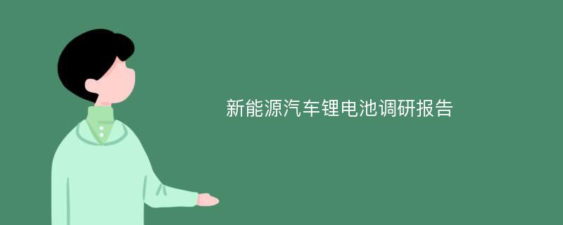 新能源汽车锂电池调研报告